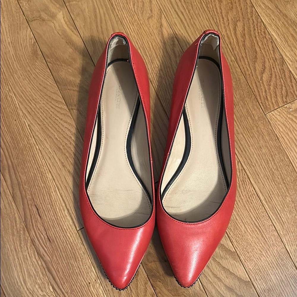 Coach Red leather Women's Flats, 11